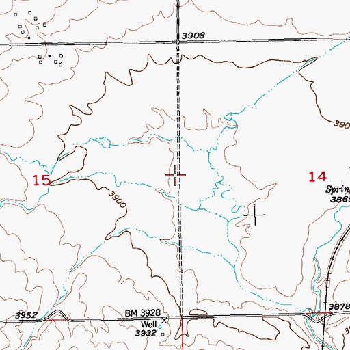 Topographic Map of 01N22E14BCCC01 Well, MT