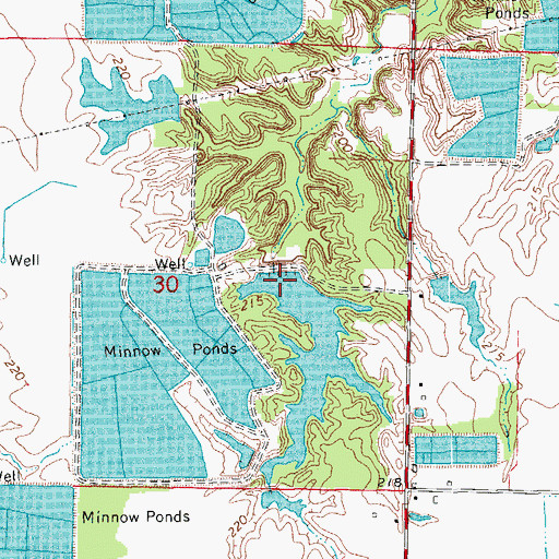 Topographic Map of Catfish Lake Dam, AR