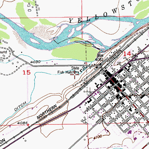 Topographic Map of 01N14E15DAAA01 Spring, MT