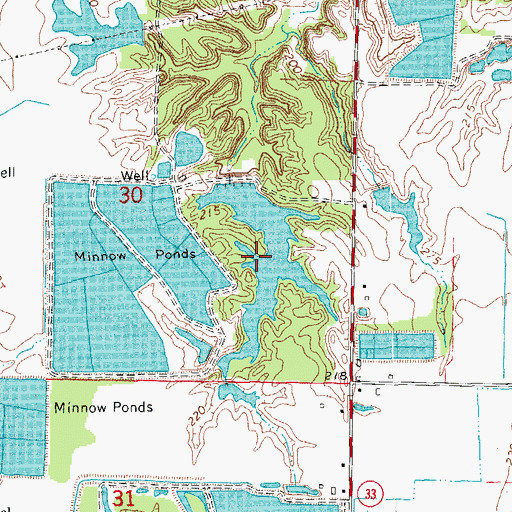 Topographic Map of Catfish Lake, AR