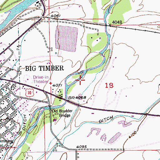 Topographic Map of 01N14E13BDCA01 Well, MT