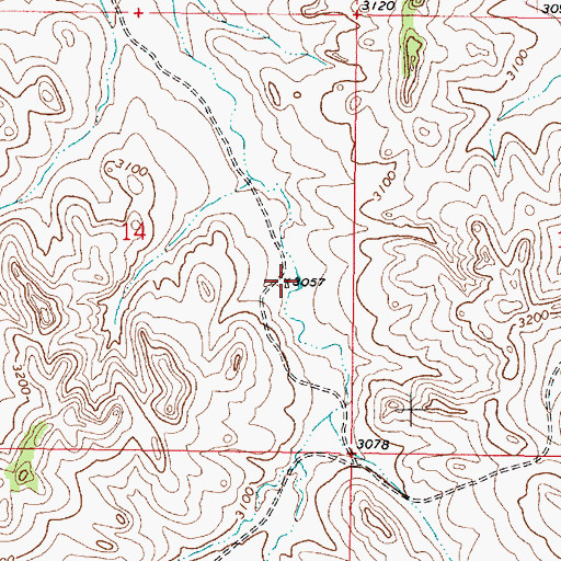 Topographic Map of 01N46E14DABD01 Well, MT