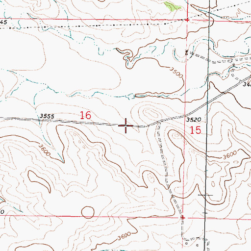 Topographic Map of 01N40E16DBAA01 Well, MT