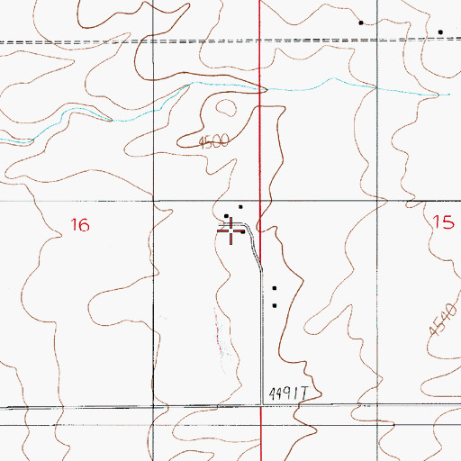 Topographic Map of 01N05E16DAAA01 Well, MT