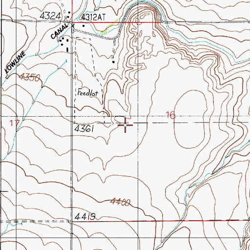 Topographic Map of 01N03E16CABB01 Well, MT
