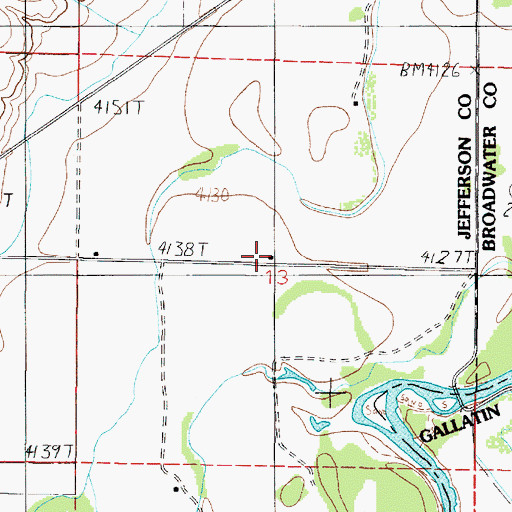 Topographic Map of 01N01W13BDDD01 Well, MT