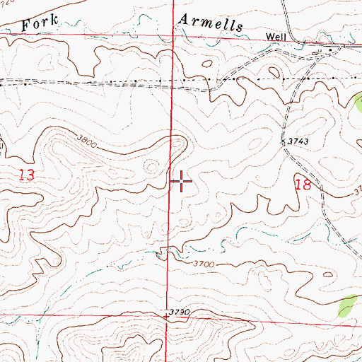 Topographic Map of 01N40E07CCCD01 Well, MT
