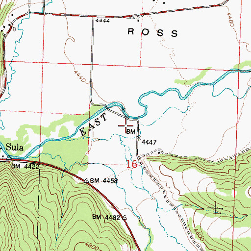 Topographic Map of 01N19W16DDAA01 Well, MT