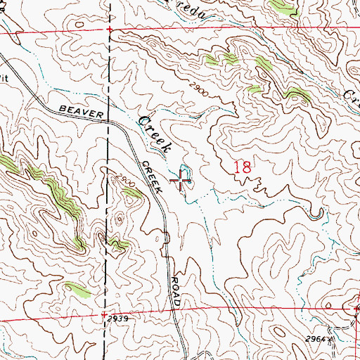 Topographic Map of 01N45E18CABB01 Well, MT