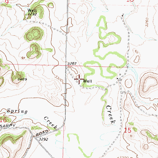 Topographic Map of 01N37E15BBCA01 Well, MT