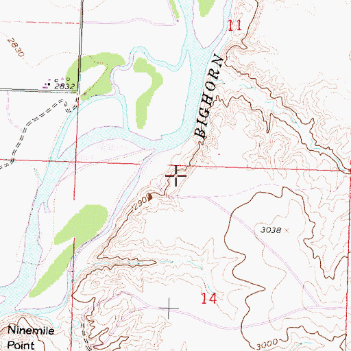 Topographic Map of 01S33E14ABBB01 Well, MT