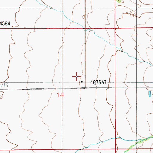 Topographic Map of 01N05E14ACDD01 Well, MT