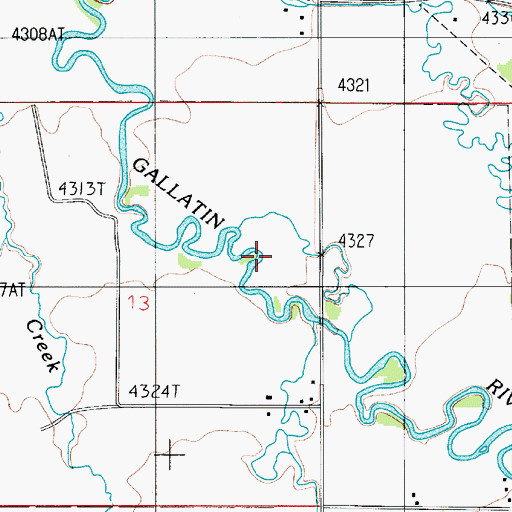 Topographic Map of 01N04E13AD__01 Well, MT