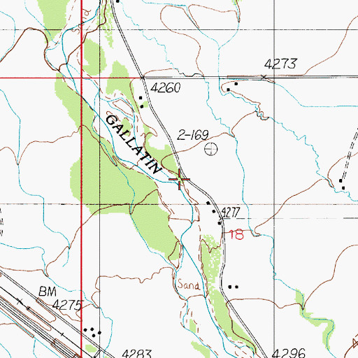 Topographic Map of 01N04E18BD__01 Well, MT