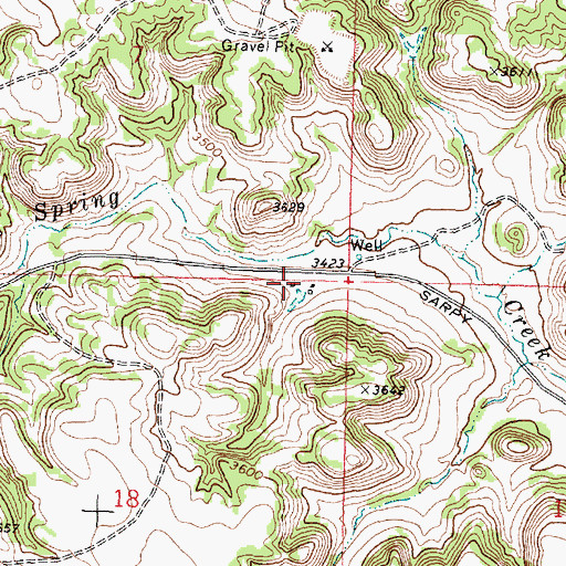 Topographic Map of 01N37E18AABA01 Well, MT