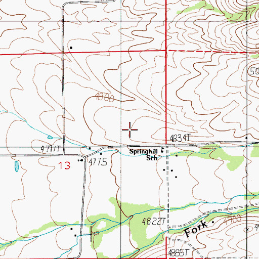 Topographic Map of 01N05E13AD__01 Well, MT