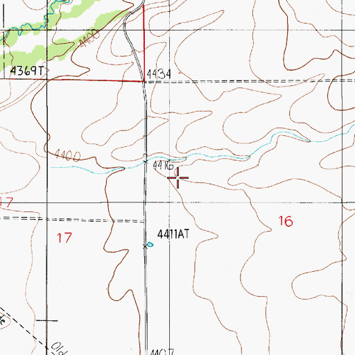 Topographic Map of 01N05E16BC__01 Well, MT