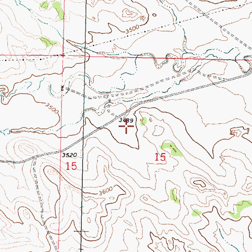 Topographic Map of 01N40E15BDBD01 Well, MT