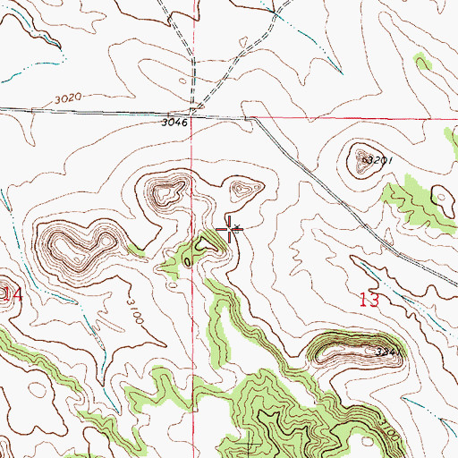 Topographic Map of 01N42E13BCAC01 Well, MT