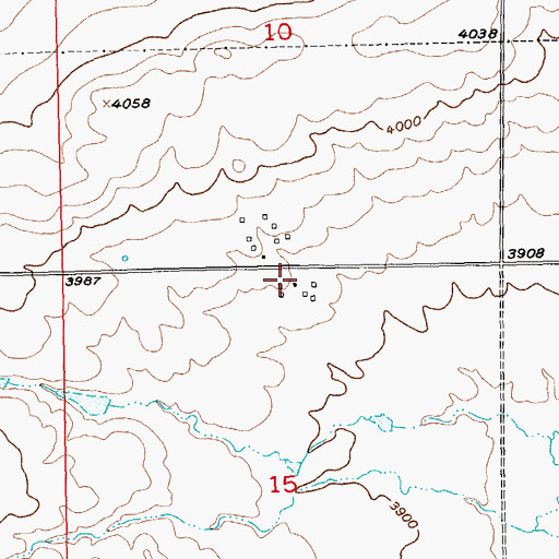Topographic Map of 01N22E15ABBB01 Well, MT