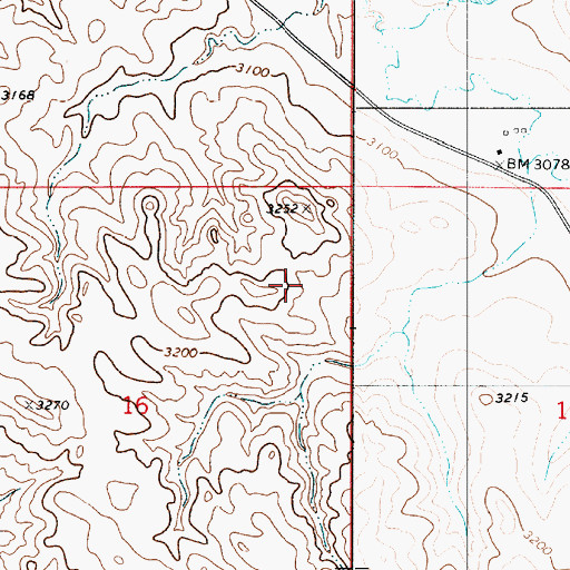 Topographic Map of 01N20E09CCCD01 Well, MT