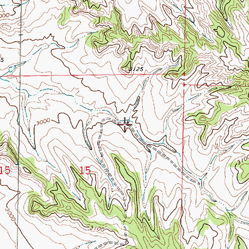 Topographic Map of 01N43E15ACAA01 Well, MT