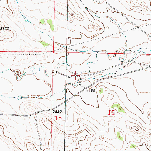 Topographic Map of 01N40E15BBDA01 Well, MT