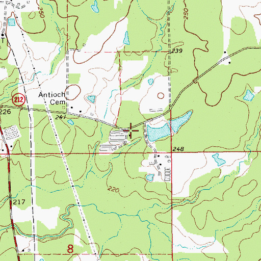 Topographic Map of Capps Lake Dam, AR