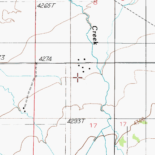 Topographic Map of 01N04E17BA__01 Well, MT