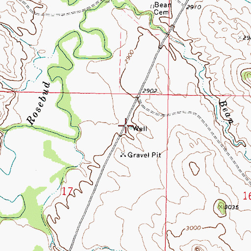 Topographic Map of 01N43E17AACA01 Well, MT
