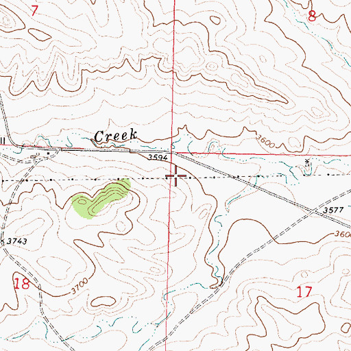 Topographic Map of 01N40E17BBBC01 Well, MT