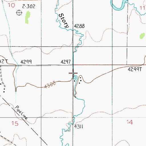 Topographic Map of 01N04E14BBB_01 Well, MT