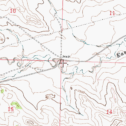 Topographic Map of 01N40E14BBBB01 Well, MT