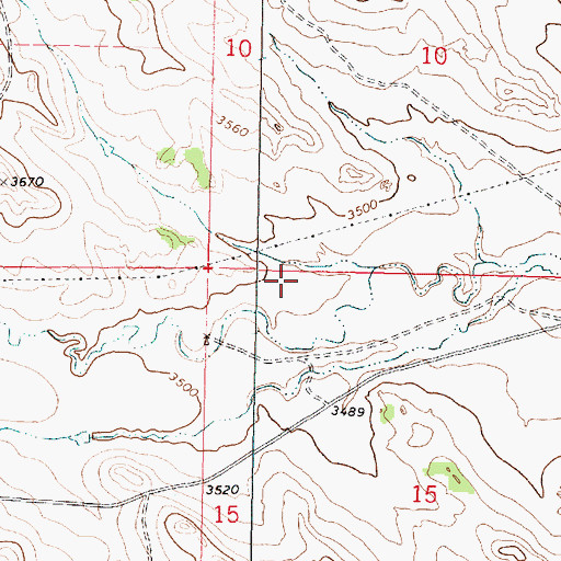 Topographic Map of 01N40E15BBAB01 Well, MT