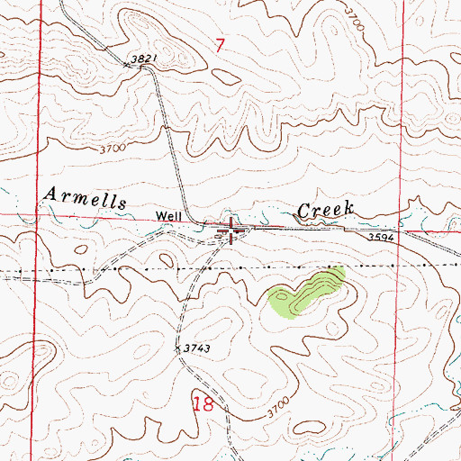 Topographic Map of 01N40E18ABBB01 Well, MT