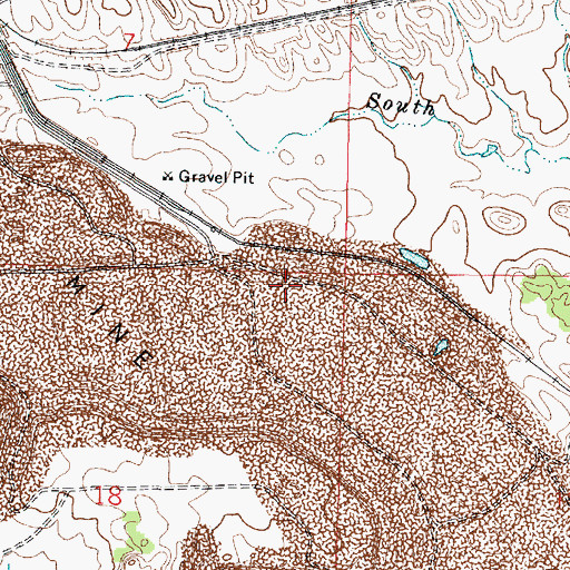 Topographic Map of 01N42E18AAAB01 Well, MT