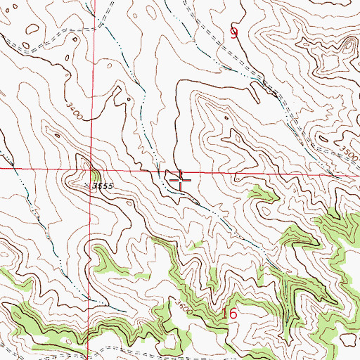 Topographic Map of 01N41E16BABA01 Well, MT