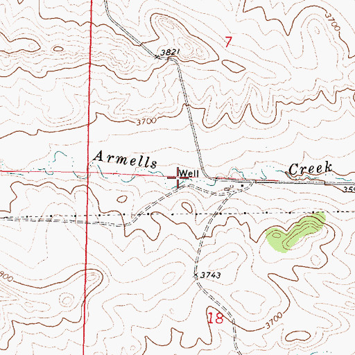 Topographic Map of 01N40E18BABA01 Well, MT