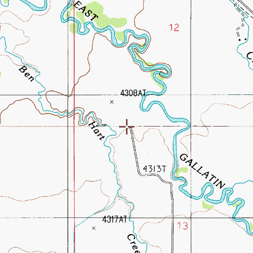 Topographic Map of 01N04E12CDCC01 Well, MT