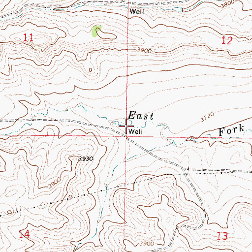 Topographic Map of 01N39E12CCCC01 Well, MT