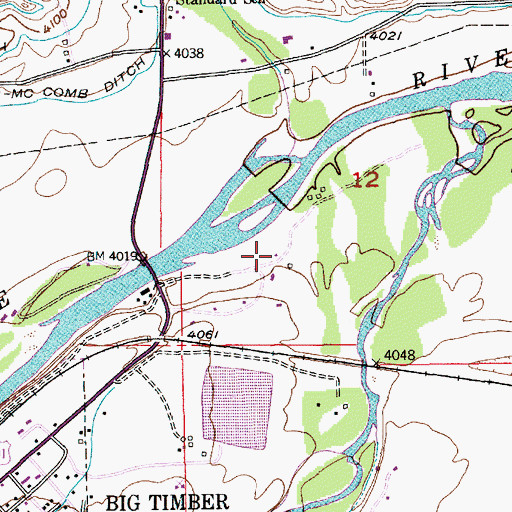 Topographic Map of 01N14E12CACB01 Well, MT