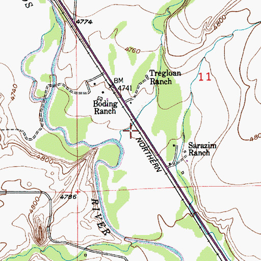 Topographic Map of 01N09E11C___01 Well, MT