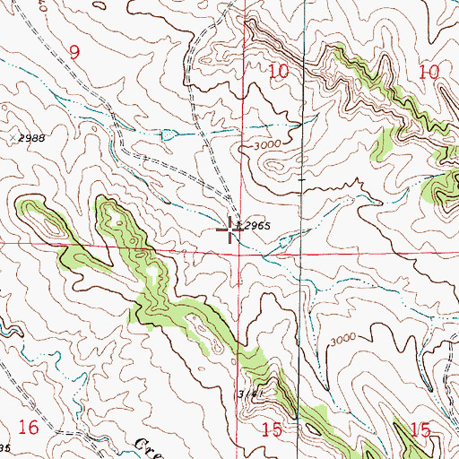 Topographic Map of 01N43E09DDDA01 Well, MT