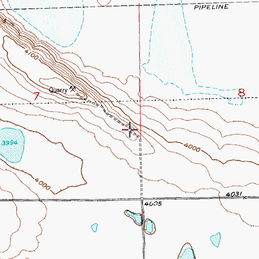 Topographic Map of 01N22E07DADA01 Well, MT