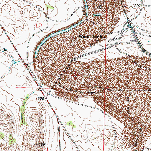 Topographic Map of 01N41E12D___01 Well, MT