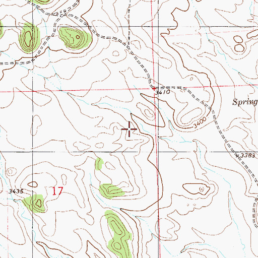 Topographic Map of 01N58E14BBAA01 Well, MT
