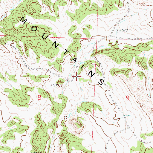 Topographic Map of 01N38E08ADBC01 Spring, MT