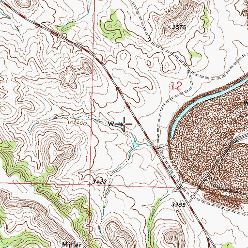Topographic Map of 01N41E12CBDB01 Well, MT