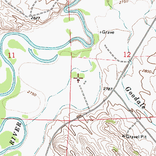 Topographic Map of 01N44E12CBCD03 Well, MT