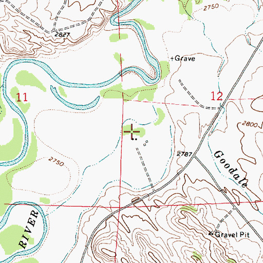 Topographic Map of 01N44E12CBCA01 Well, MT